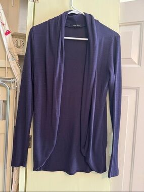 Laila Jayde Open-Front Cardigan - Deep blue